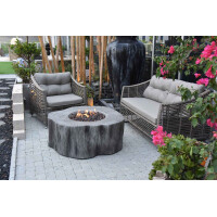 Gasfeuerstelle Manchester in Baumstamm-Optik hellgrau aus Fa